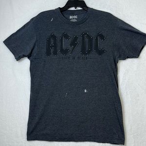AC/DC Men’s Short Sleeve T-shirt Gray Black Size Medium